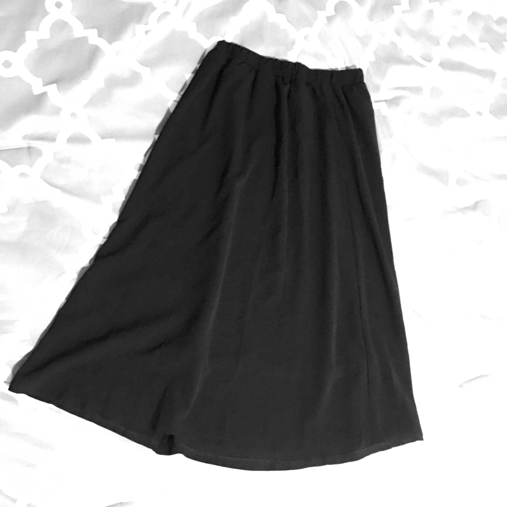 Summer black midi skirt